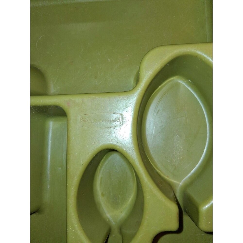 Vintage Rubbermaid Green Silverware Utensil Tray Organizer Kitchen Storage